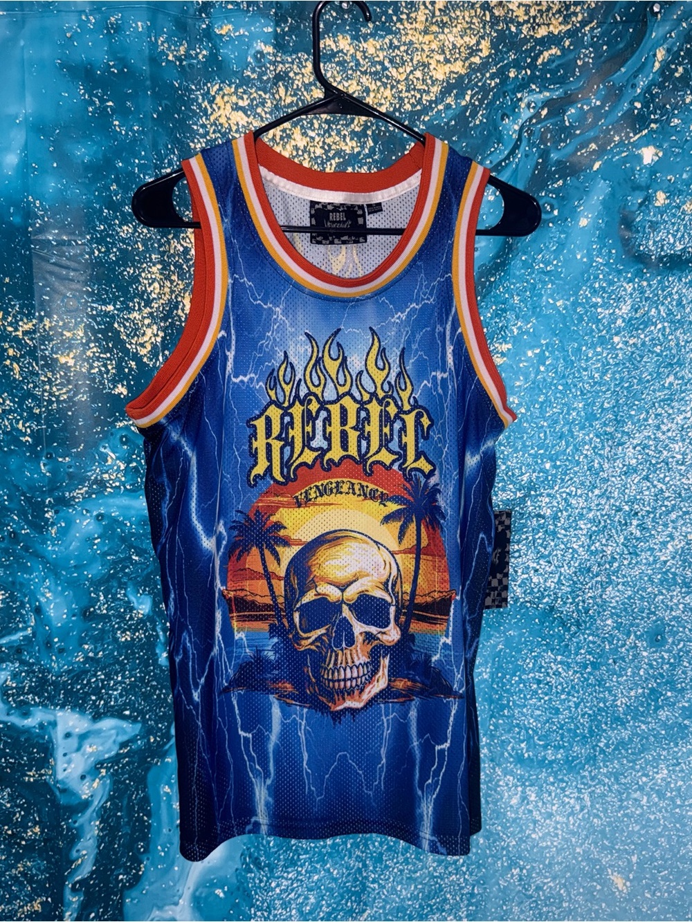 Men’s Rebel 8 "Rebel" Skull Basketball Jersey